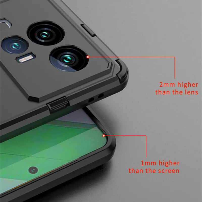 For Vivo IQOO 11 Case 6.78 inch Punk Stlye Shockproof Rubber Hard Armor Bracket Bumper For Vivo IQOO 11 Cover Case IQOO 11 Pro