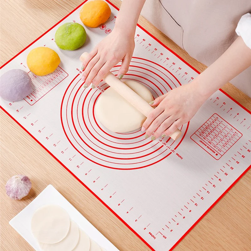 

Kitchen Tabletop Silicone Baking Mat Non-Stick Rolling Dough Mat High Quality Pastry Mat Creative Anti-Slip Kneading Baking Tool