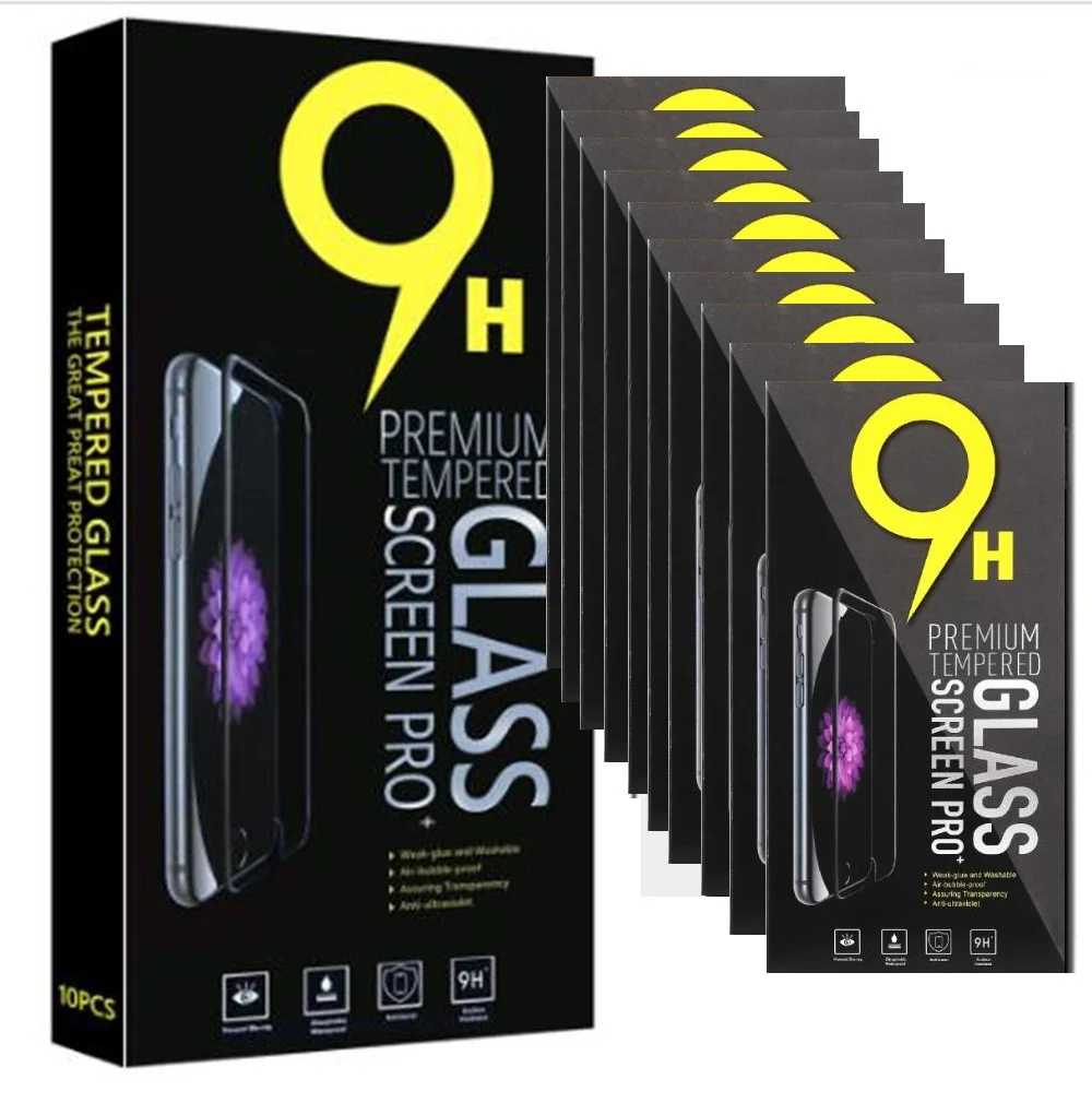 50-100pcs Universal Paper Retail Package Box For iphone 12 13 14 Samsung Htc lg Tempered Glass Screen Protector Film 10in1