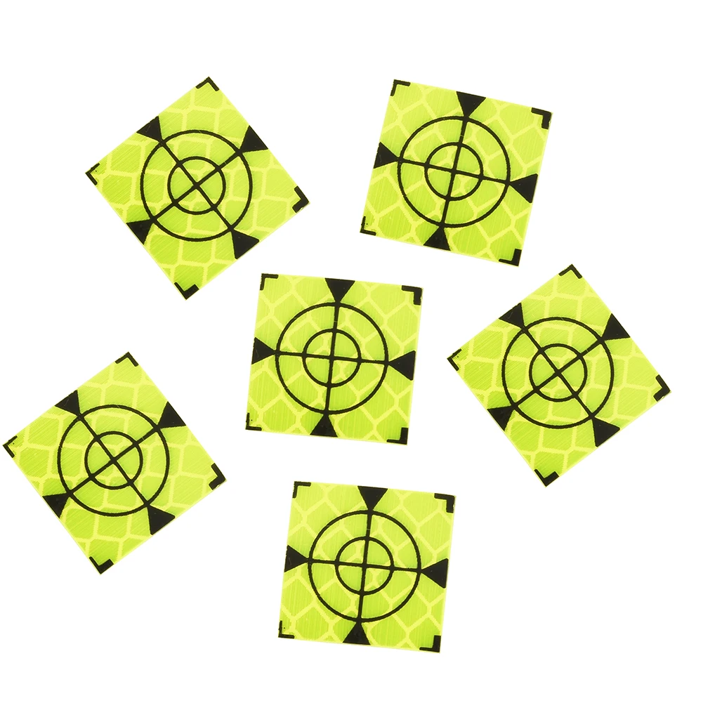 

100pcs Fluorescent Yellow Reflector Sheet Reflective Tape Target For Total Station Survey 20/30/40/50/60mm Subway Engineering