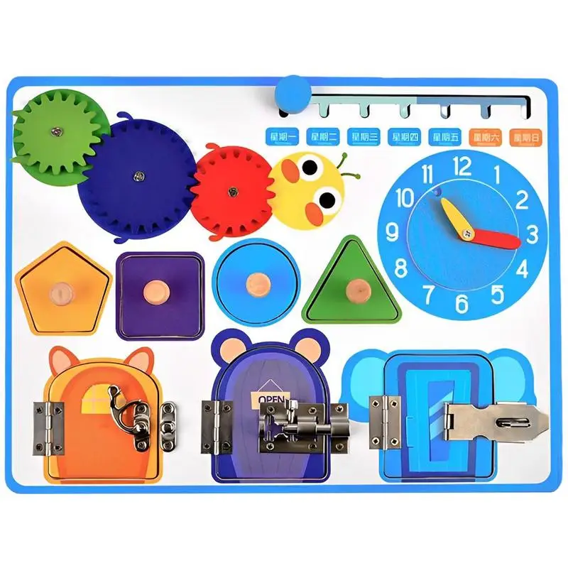 

Обучающие игрушки для малышей, блокировка, фиксаторы, деревянная доска для активного отдыха, часы, детские часы Монтессори, Детские занятые доски для раннего обучения
