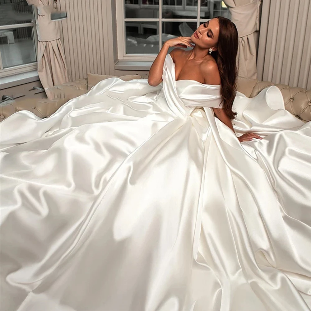 

Простые Женские трапециевидные плиссированные сексуальные платья с открытыми плечами для гостей на свадьбу 2023 пляжное вечернее платье принцессы платье