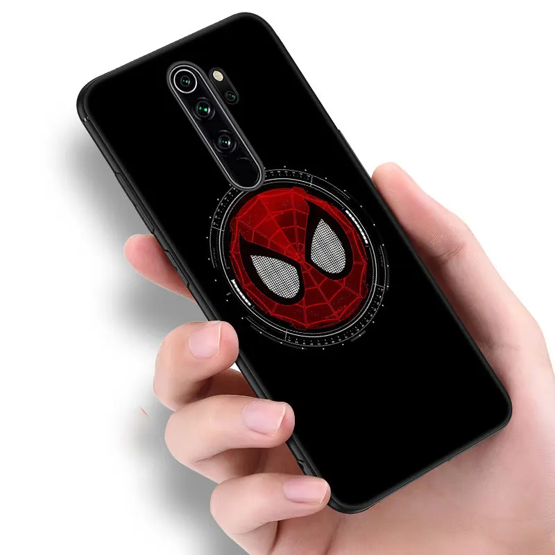 Черный чехол для телефона с логотипом Marvel Человек-паук Xiaomi Mi POCO X5 X4 X3 NFC F4 F3 GT 5G C50 C55