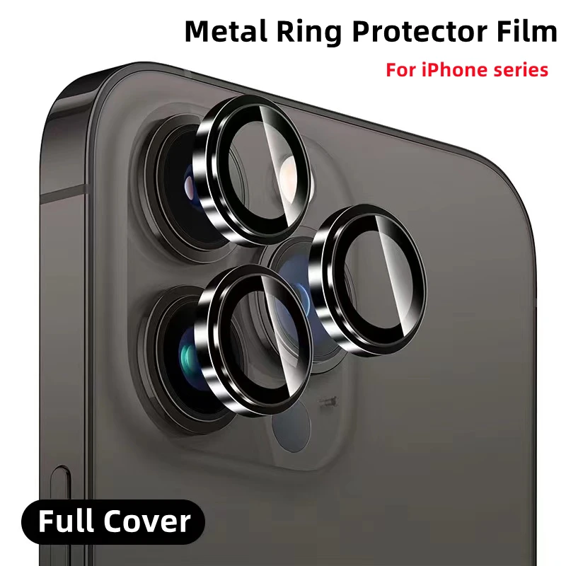 

Lens Metal Ring Protector Glass for IPhone 11 12 13 Pro Max Camera Lens Protection on IPhone 12Pro 13Pro 14 Pro Max Camera Film