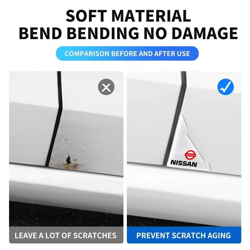 2 шт. силиконовые наклейки-бамперы для Nissan Nismo Tiida Teana Skyline Juke X-trail Almera Qashqai