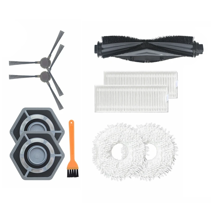 

10Pcs For ECOVACS Deebot N9+ Accessories Robot Vacuum Cleaner With Side Brush Main Brush Dust Box Filter Cleaning