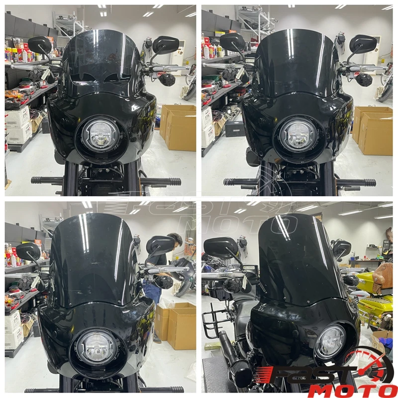 11-дюймовый ветровой щиток для фары 5.75 в стиле Club для Harley Dyna Super Wide Glide FXDWG FXDWGI 06-17 Softail Standard 20-23 (art.: 3920dcfd17987) - 3920dcfd17987