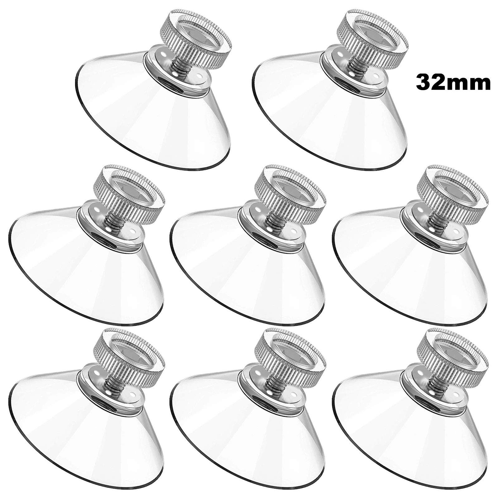 

8pcs Mirror Bathroom Heavy Duty Towel Hook Reusable Waterproof Table Top Clear PVC Suction Cup For Glass Space Saving Bedroom