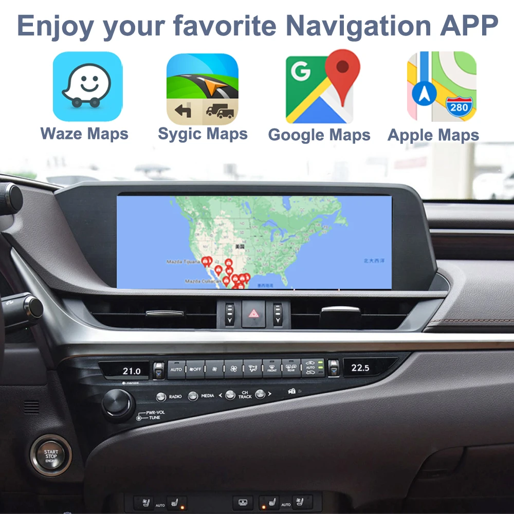 SINOSMART беспроводной CarPlay Android автоматический модуль для Lexus NX/IS/CT/ LS/ES 2014-2020