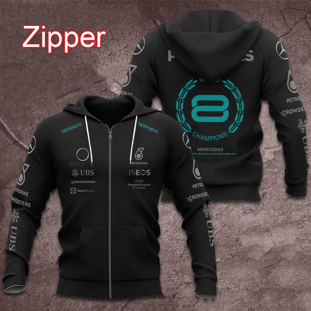 

Popular F1 Hoodie FormulaOne Racing 3D Print Mercedes Be nz Men's and Women's Fashion Zipper Sweatshirt Children's Spring Jacket