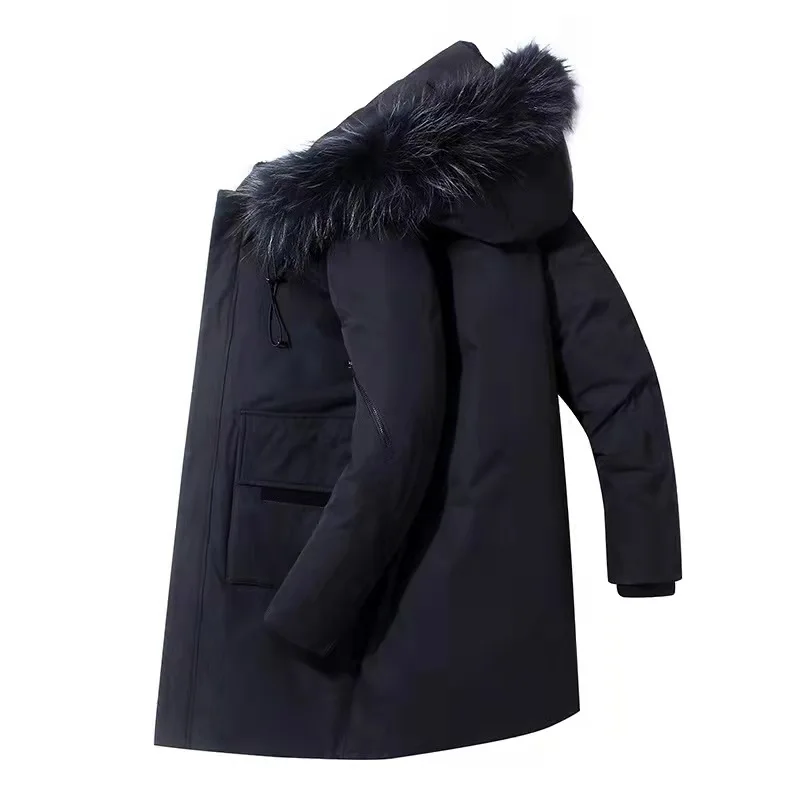 Men's Down Jackets man Warm Hooded Fashionable Coat Men Hooded Man jacket Warm Lengthen Parka Coat Hight Quality White Duck Down