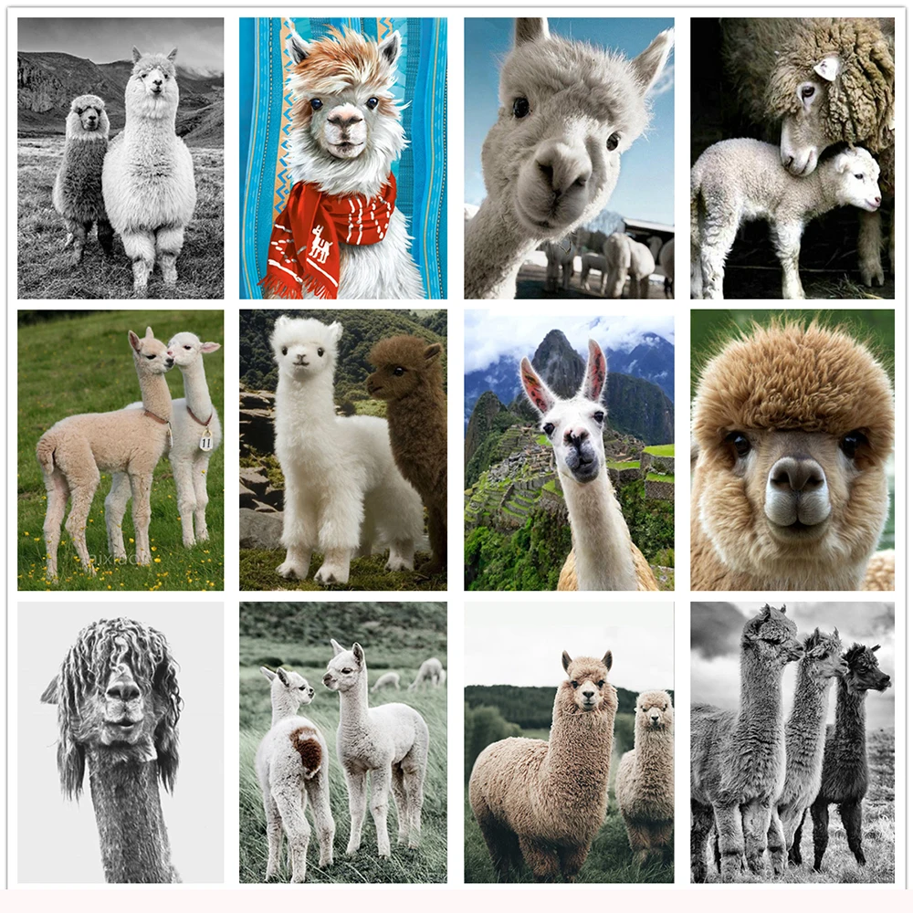 

Алмазная 5D картина «сделай сам» с милыми животными, алмазная вышивка альпака, мозаичные изделия, картины, полный набор для вышивки крестиком, декор для гостиной, подарок