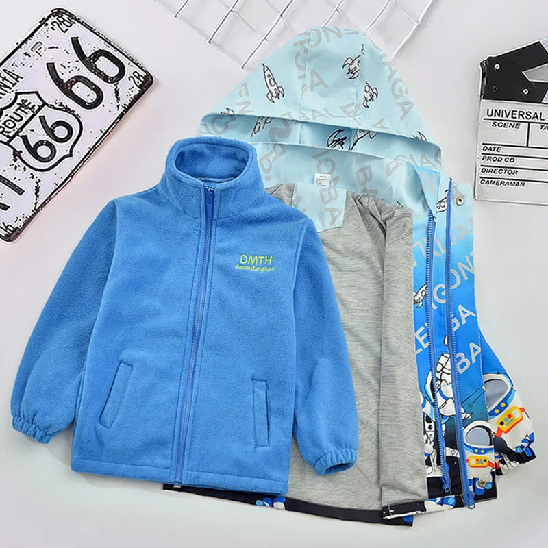 2024 Детские походные куртки на молнии бейсбольная Униформа ветровка с капюшоном