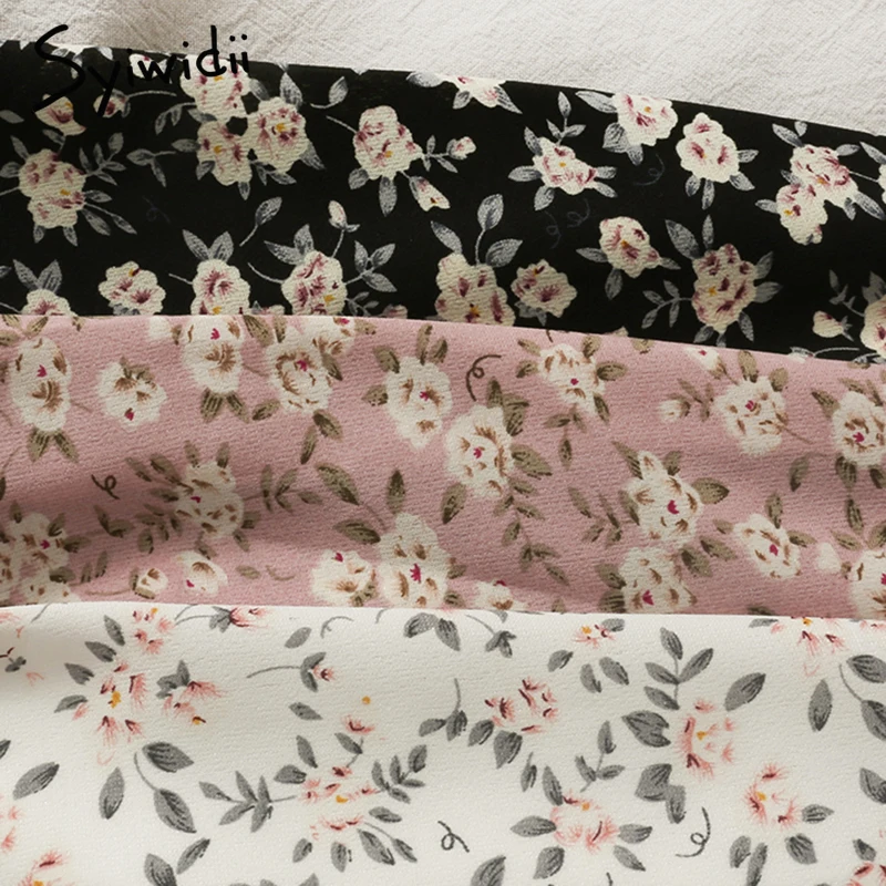 Syiwidii Boho шифоновая длинная юбка с цветочным принтом для женщин эластичная резинка