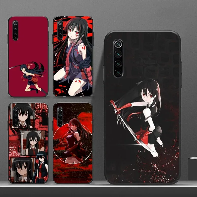 Cute Akame Ga Kill Phone Case For Realme GT 2 9i 8i 7i Pro X50 X2 C35 C21 C20 C11 C3 Soft Black Phone Cover