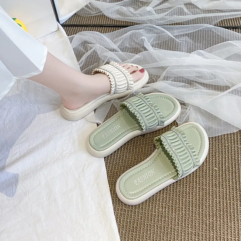 

Female Shoes Summer Clogs Woman Slippers Casual Slides Low Platform 2022 Beach Luxury Flat Basic Rome PU House Slippers Platform