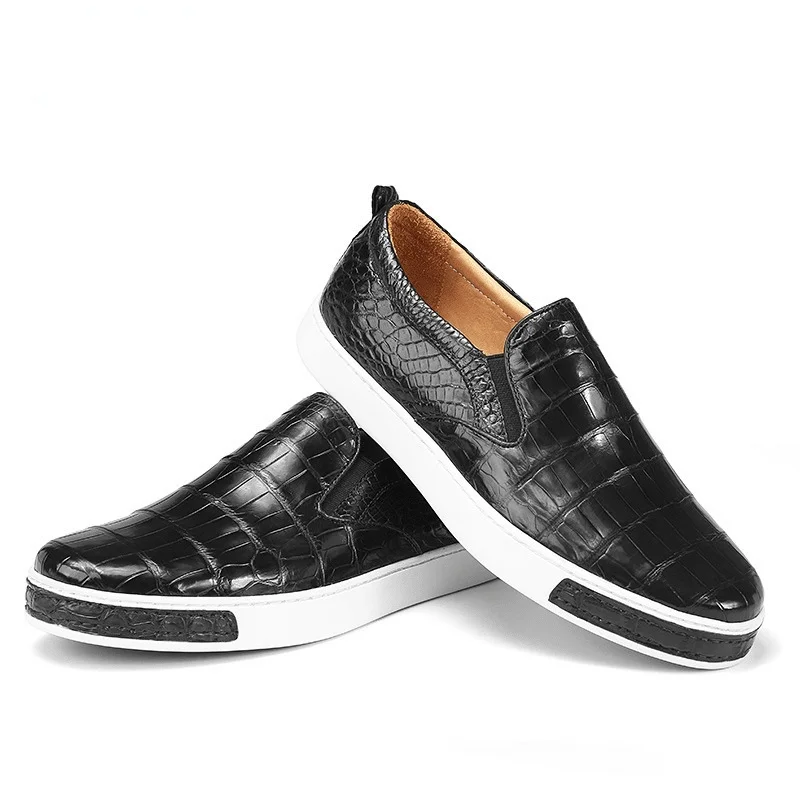 

Autumn And Winter New Fashion Board Shoes Crocodile Leather Genuine Men's Formal Male Oxford For Men Luxury Loafers Italiano