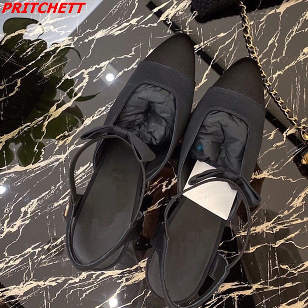 Butterfly Knot Decoration Slip On Women Pumps Pointed Toe Slingback High Heels Shoes 2023 Casual/Party/Wedding Fashion Pumps