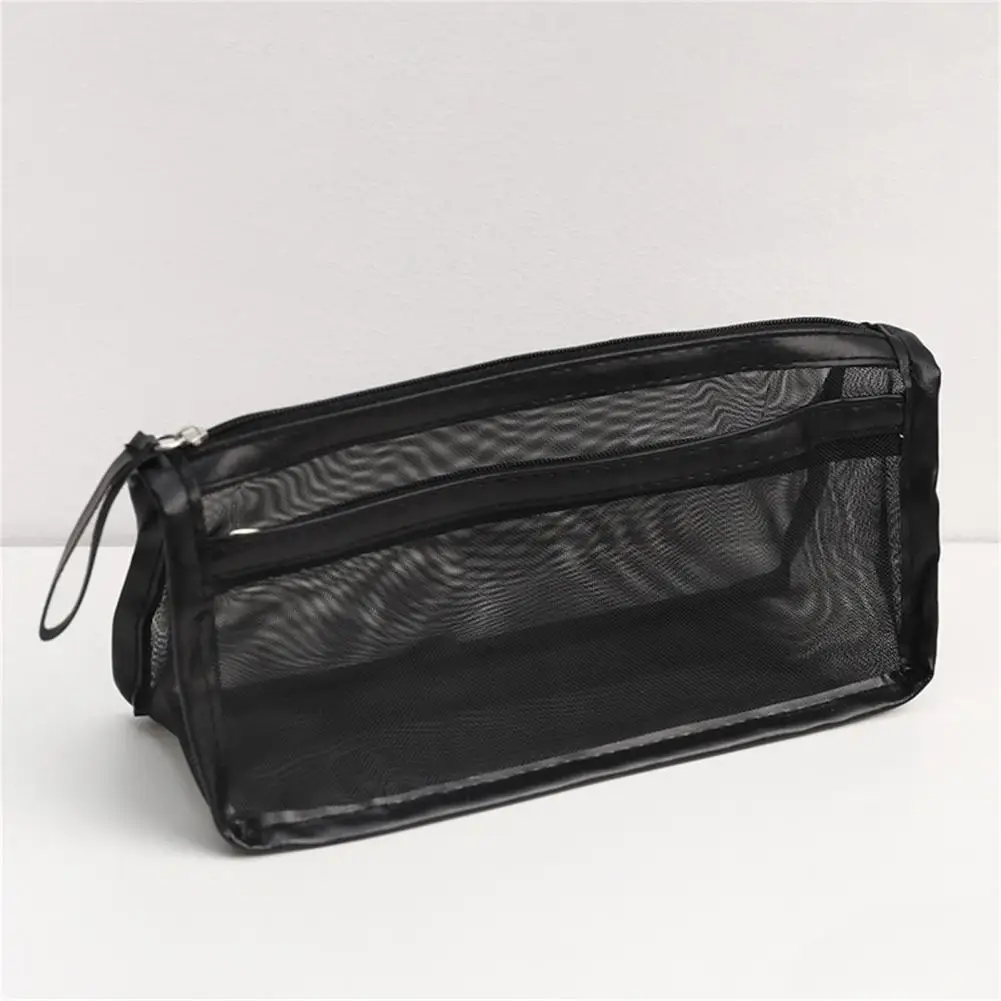 Pencil Bag Useful Double Layer Stationery Case Breathable Multi-use Stationery Case