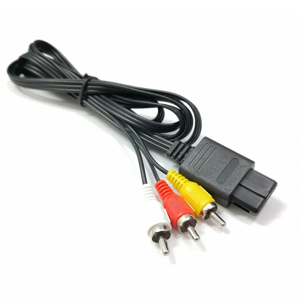 Фото Для N64 SNES Gamecube 6FT RCA AV TV Аудио Видео стерео кабель Шнур для Nintendo 64 изысканный дизайн