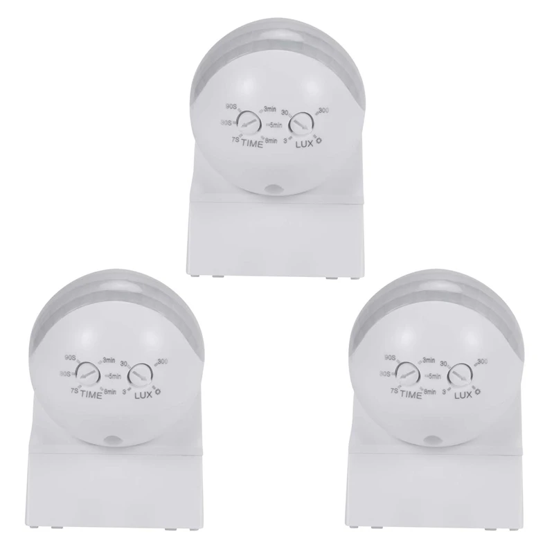 

New 3X Ac110v-240V 180 Degree Outdoor Ip44 Security Pir Infrared Motion Sensor Switch Detector Movement Switch Max 30M