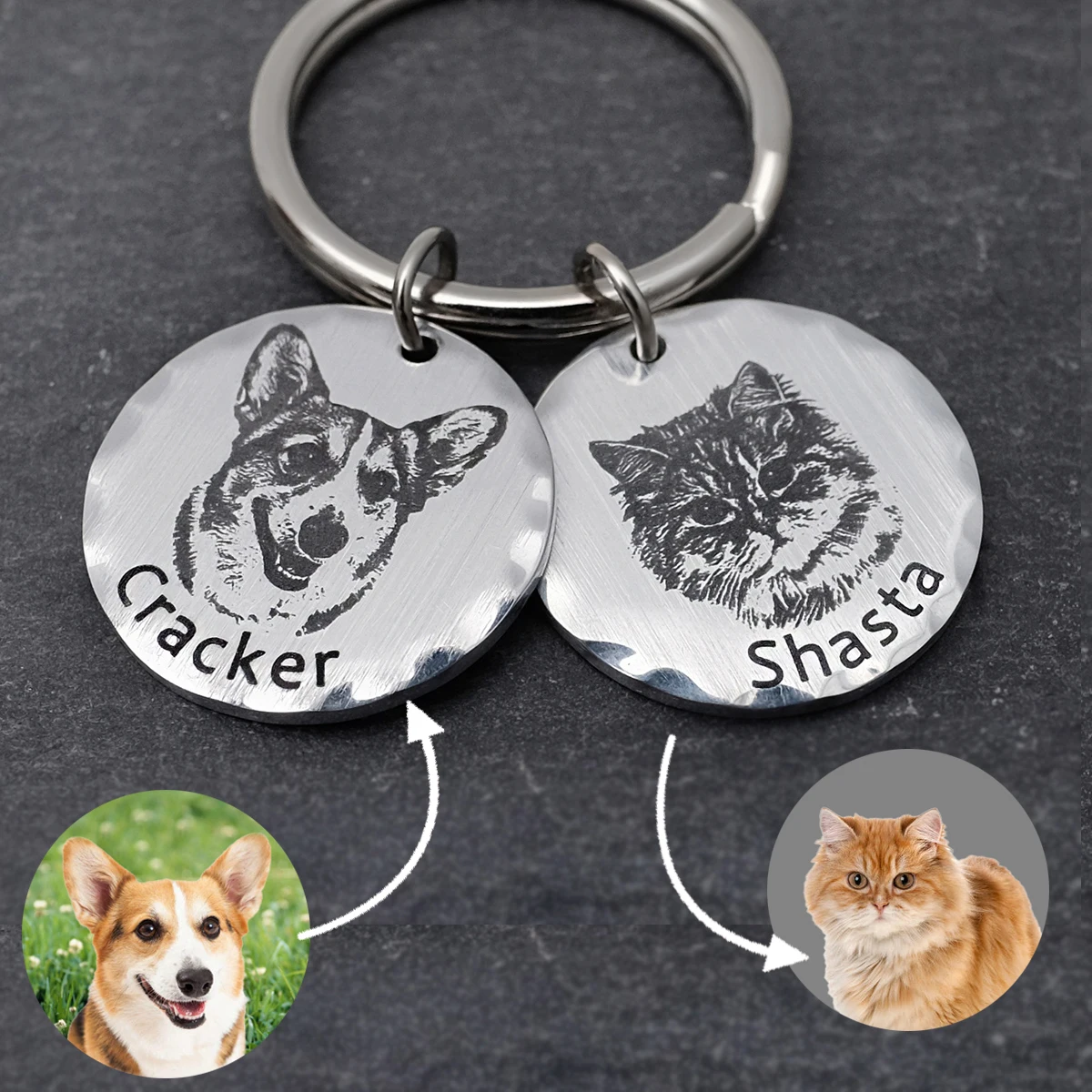 Брелок для домашних животных с портом брелок фото собаки под заказ фотографией