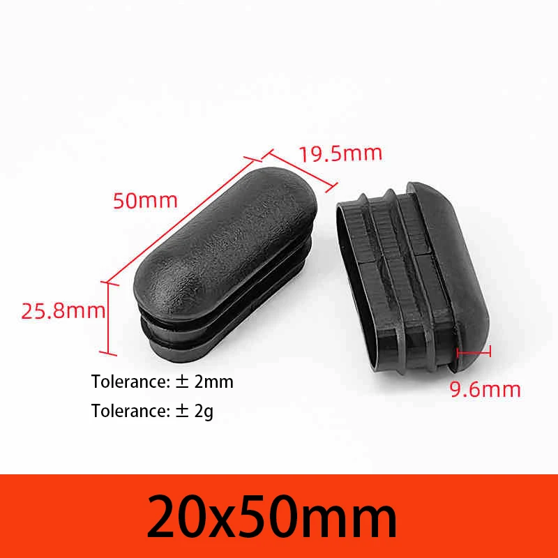 

4/12/30/50 шт. овальная полипропиленовая пластиковая черная перфорированная торцевая заглушка для мебельных ножек, вставная заглушка 15*30 мм-40*80 мм, мебельные аксессуары