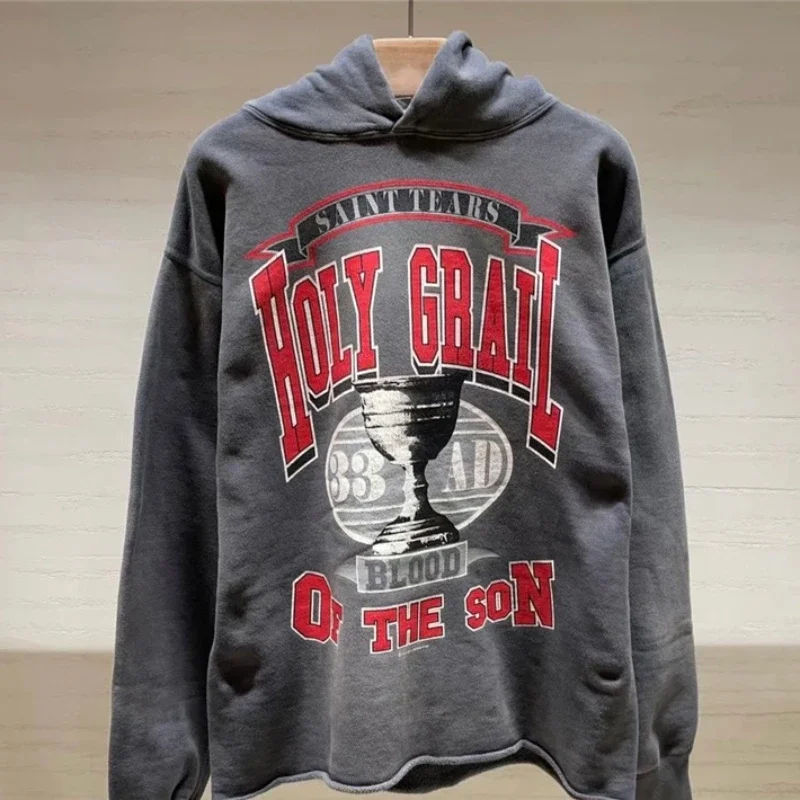 Черная толстовка с капюшоном в стиле Св. Майкла 24ss для мужчин и женщин