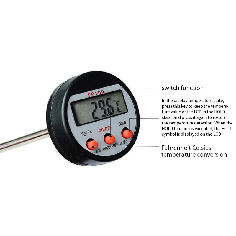 tp100 food thermometer electronic digital thermometer for meat cooking probe bbq kitchen tools пищевой т
