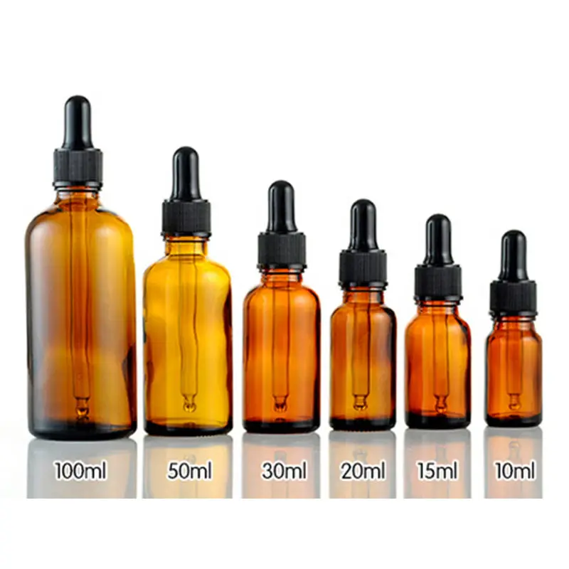 

10/15/30/50/100ml Amber Glass Liquid Reagent Pipette Bottle Eye Dropper For Storing Chemistry Laboratory Chemicals Perfumes