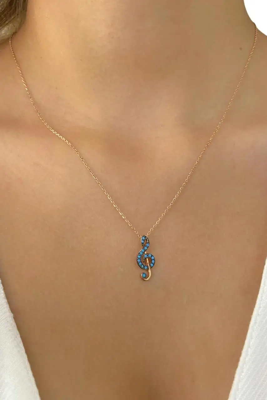 

Left Switch Müzisyen Turquoise Sterling 925 Silver Pendant
