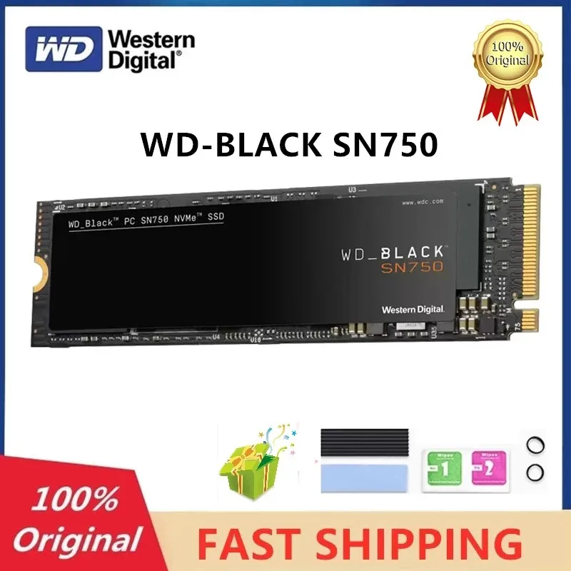 Western Digital WD Black SN750 500GB 1TB 2TB 250GB 4TB M.2 2280 Internal Solid State Drive NVMe PCle Gen3*4 3D Nand SSD Original