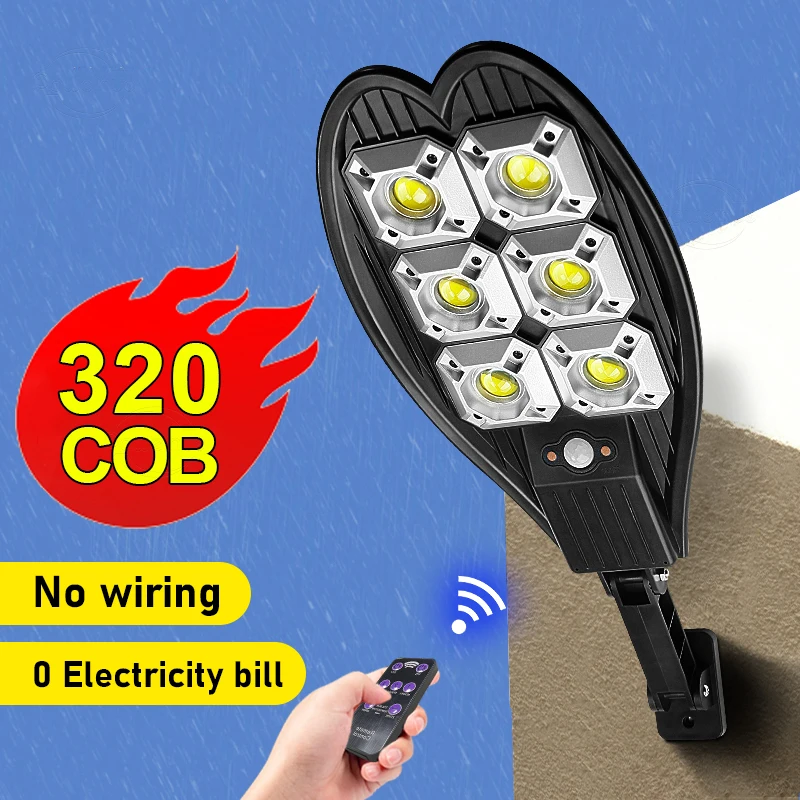 

8000W 320COB Solar LED Street Light Waterproof Outdoor Solar Spotlights Motion Sensor Solar Lamp For Garden Security Wall Light