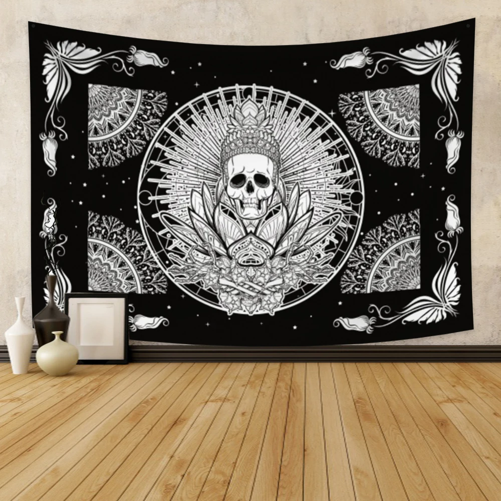 

Fantasy Mandala Skeleton Tapestry Wall Hanging Trippy Buddah Decor Tapestry For Bedroom Living Room Dorm Home Decor