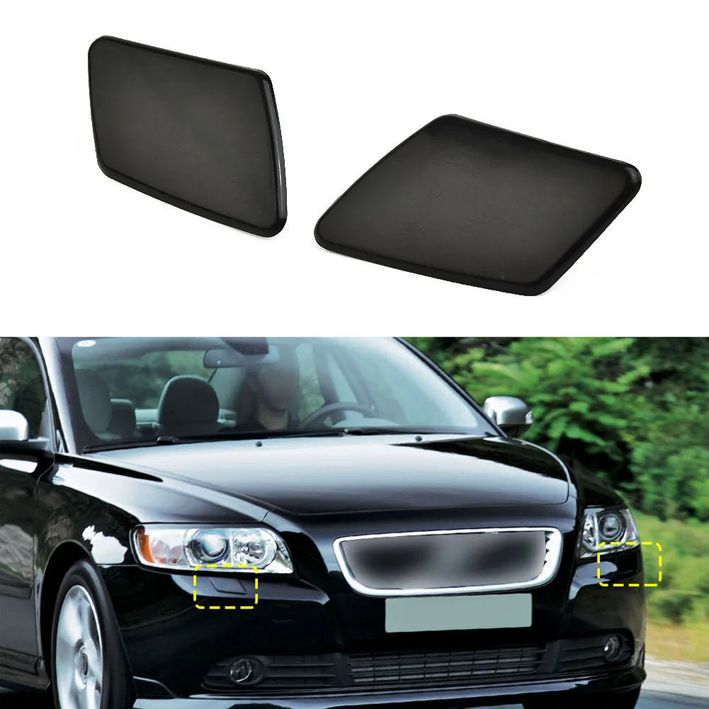 

1Pair Left Right Front Bumper Headlight Washer Nozzle Cover Cap For Volvo S40 V50 2005-2007 39917978 39991799 Auto Parts