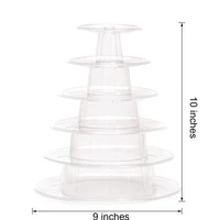 1x6 tiers round clear macaron macaroons tower pyramid stand rack weddings new