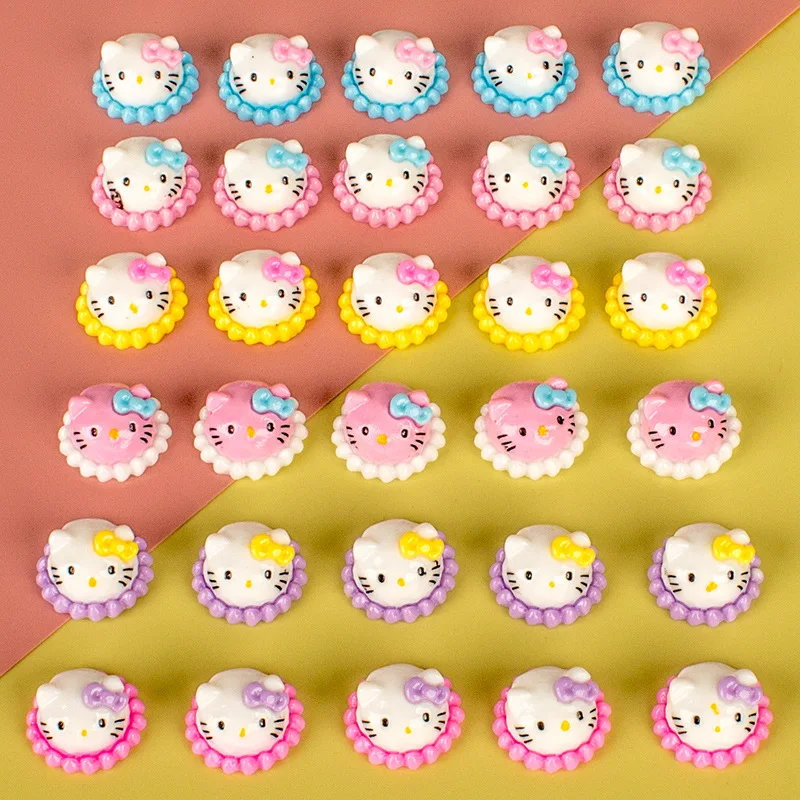 

100pcs 19MM Kawaii Cartoon Cat Cake Kitten Resin Flat Back Cabochon DIY Handmade Crafts Material Decor Scrapbook Embellishment