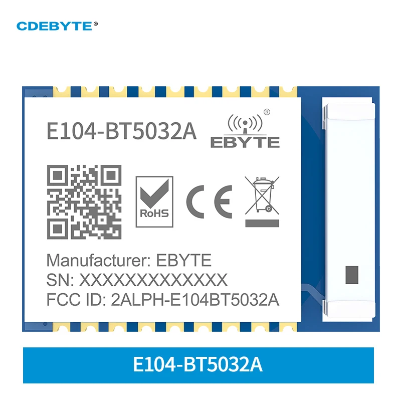 Ebyte E104-BT5032A nRF52832 BLE 5,0 Модуль Bluetooth 2,4 ГГц UART 4 дБм 60 м Маяк Ibeacon маломощный радиочастотный модуль керамическая антенна Ebyte E104-BT5032A nRF52832 BLE 5,0 Модуль Bluetooth 2,4 ГГц UART 4 дБм 60 м Маяк Ibeacon маломощный радиочастотный модуль керамическая антенна