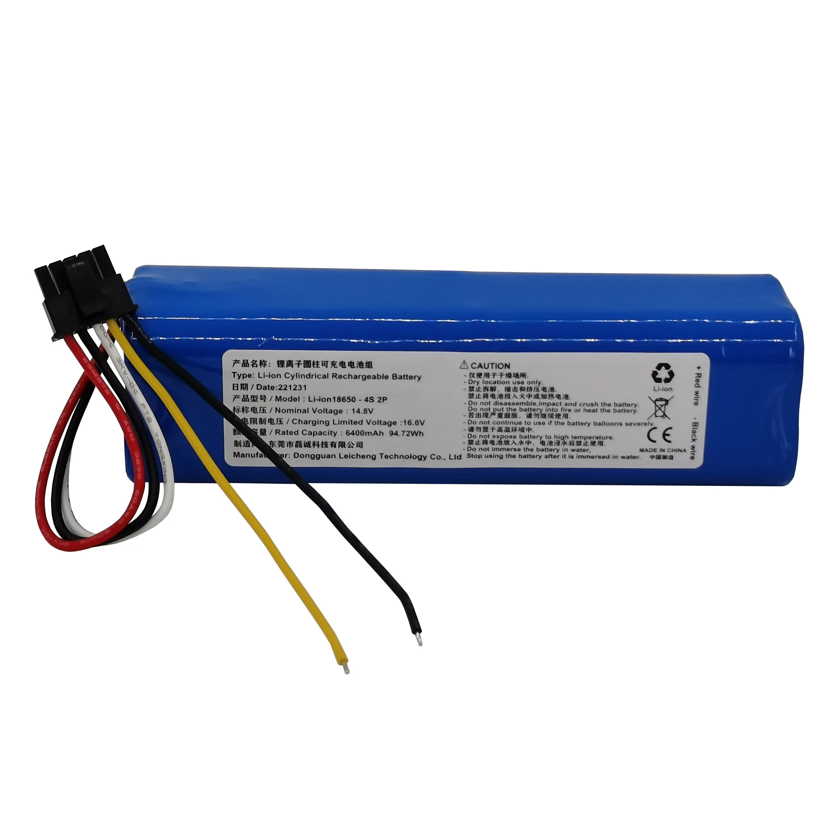 

14.4V 14.8V 6400mAh 18650 Li-Ion Cylindrical Rechargeable Battery Pack 4S 2P For Conga 4090 4590 Robot Vacuum Cleaner New