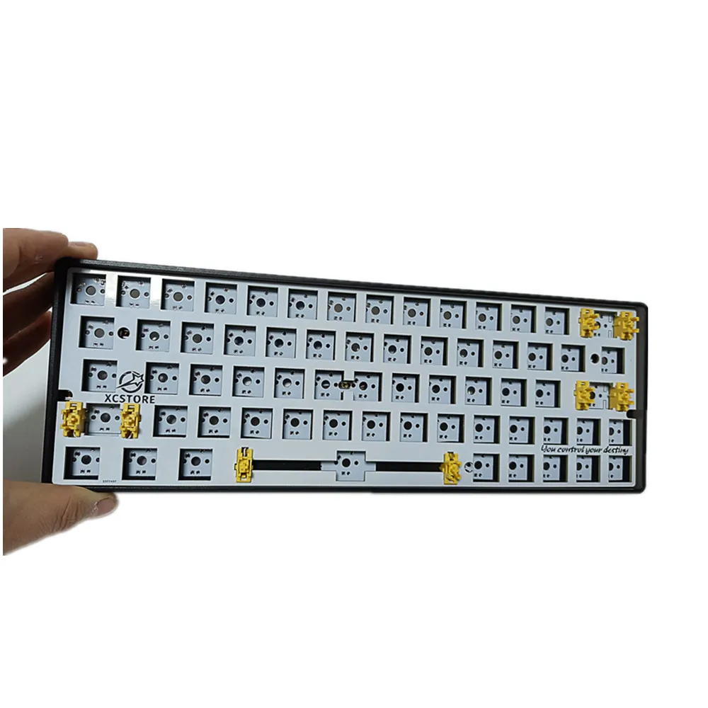 

Transparent Case CX60 Mechanical Keyboard DIY Kit Shift Left 64 Keys Layout Welding PCB RGB For Customized 60% Keyboard
