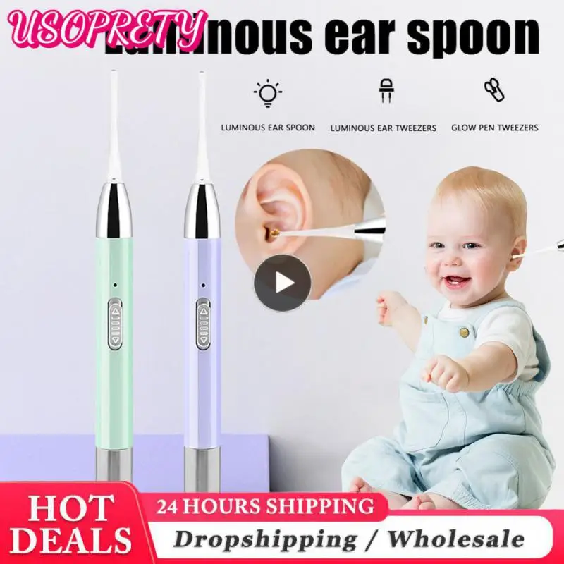 

Ear Spoon Set Children's Ear Picking Tool Luminous Magnifying Glass Non-slip Replaceable Booger Clip Ear Tweezers Health Care