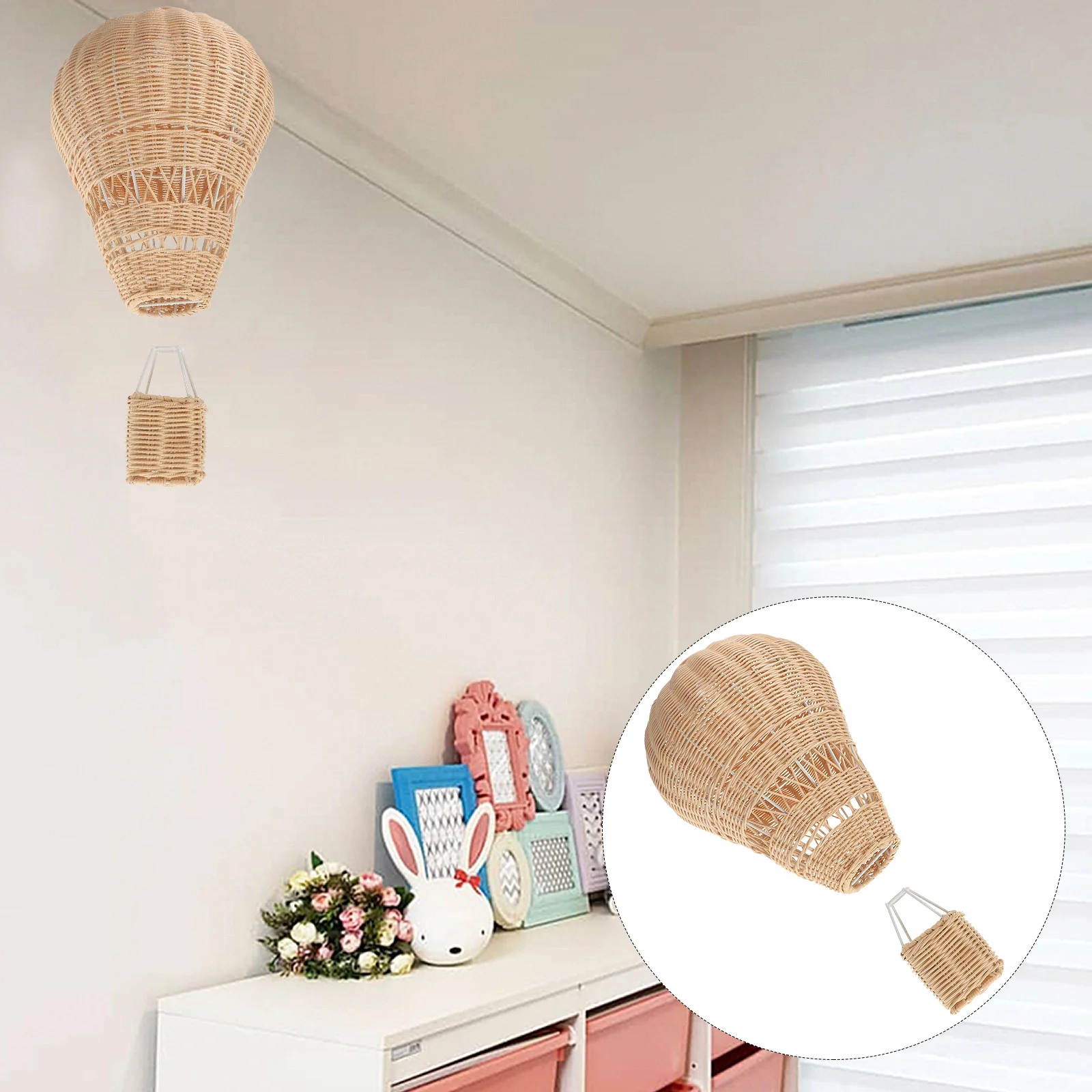 

Handmade Weave Rattan Hot Air Balloons Ornament Hanging Hot Air Balloons Pendant Party Supplies for Kids Children Room