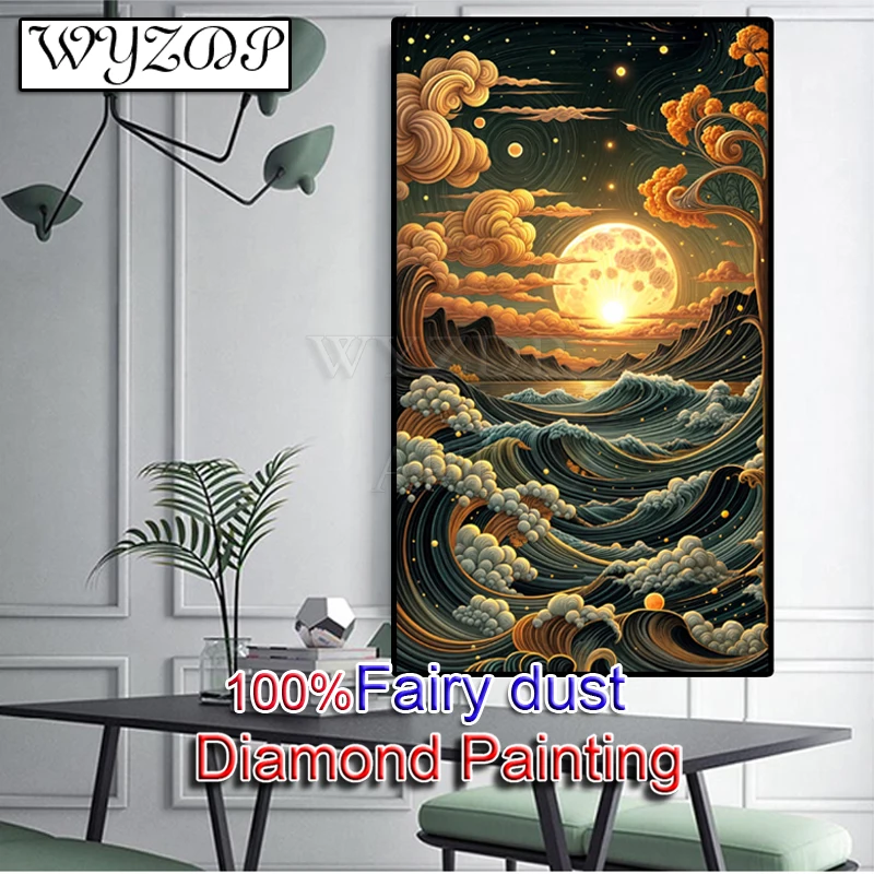 Волнистая картина из страз 100% 5D с изображением пыли полноразмерная Алмазная
