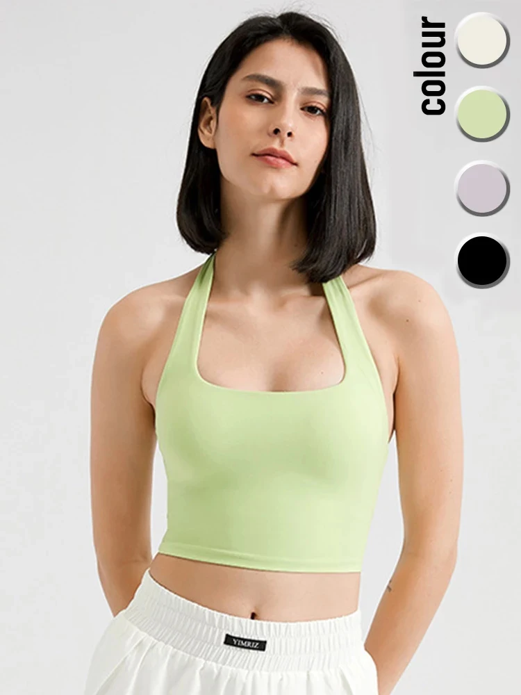 

Женский спортивный бюстгальтер с лямкой на шее и открытой спиной