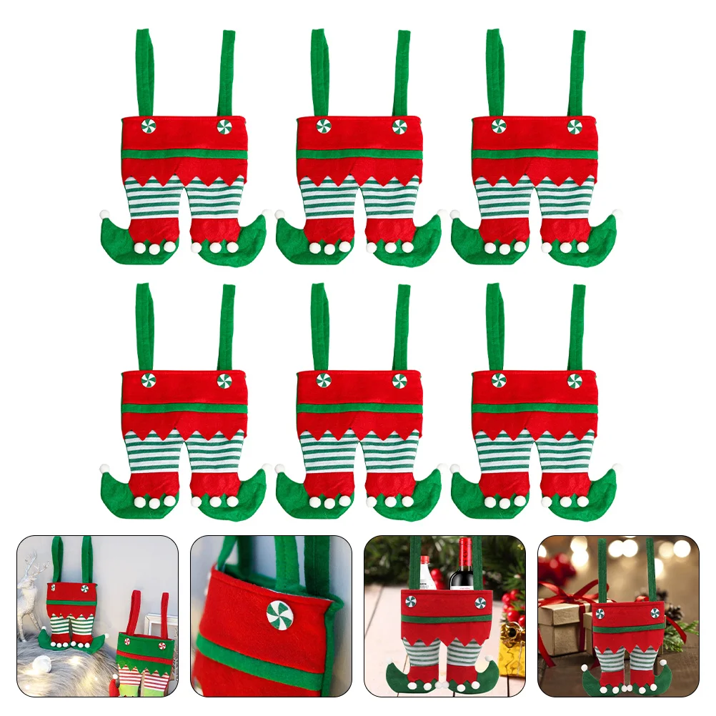 

6 Pcs Kid Gifts Christmas Candy Bag Delicate Pouch Packing Decorative Biscuit Child