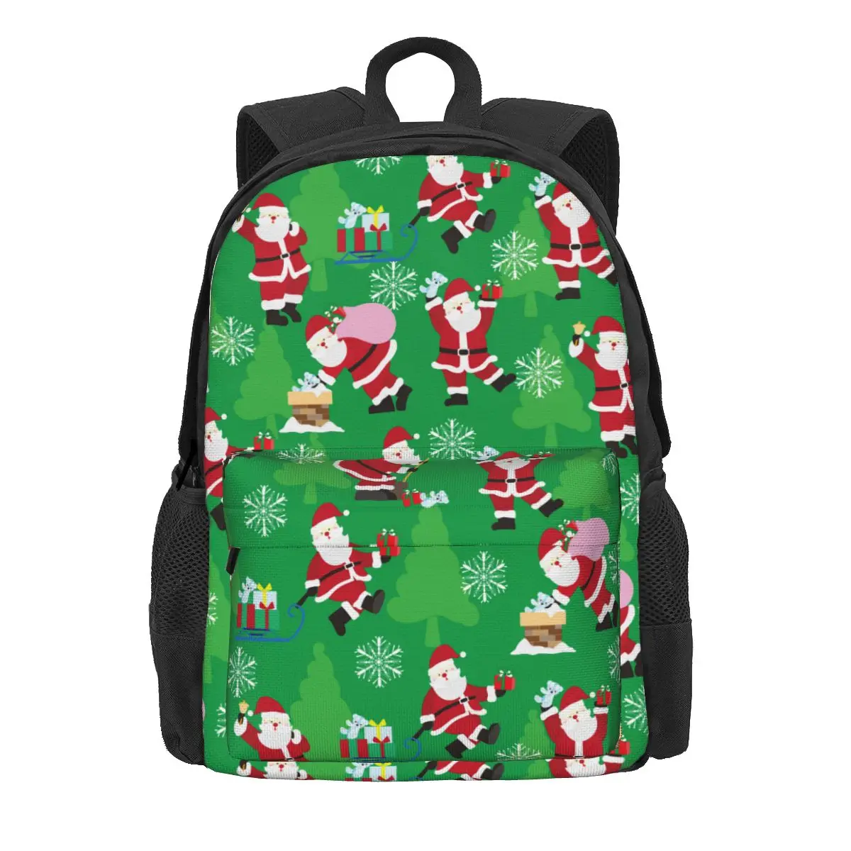 

Merry Christmas Women Backpack Mochila 3D Student School Bag Santa Claus Laptop Backpack Boys Girls Travel Shoulder Bag