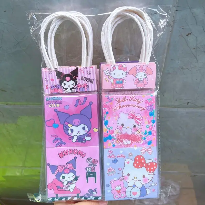 

Kawaii милый Sanrio Hellokitty Kuromi Cinnamoroll Pom пурин маленькая двойная звезда липкая заметка блокнот портативные Подарочные игрушки для девочек