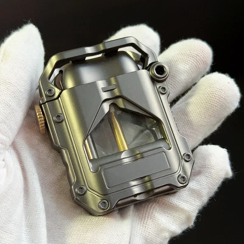 Керосиновая металлическая зажигалка один щелчок зажигания прозрачный масляный