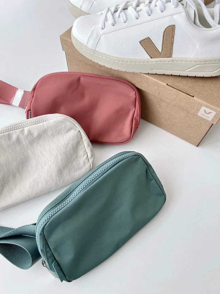 Lulu Sports Belt Bag Women Fanny Pack Outdoor Sports Waist Bag Fitness Crossbody Chest Pack Leisure Pouch Zip Oxford Bum Bags