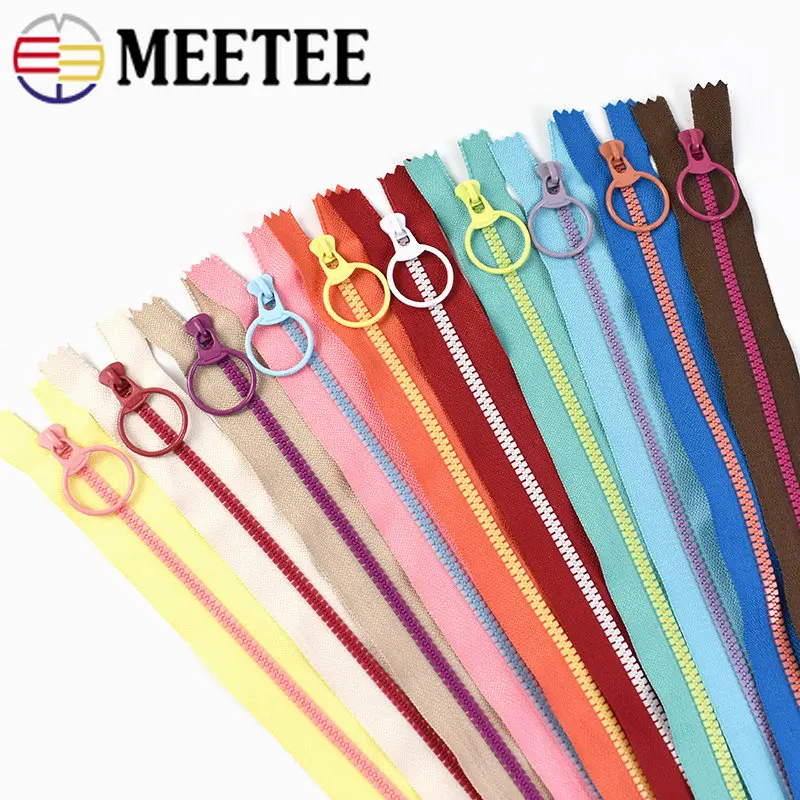 5/10 шт. Meeetee 3 # молнии из смолы 15-40 см, закрытый конец, вытяжное кольцо, молния для шитья сумок, кошельков, одежды, молнии, «сделай сам», аксессуары ручной работы